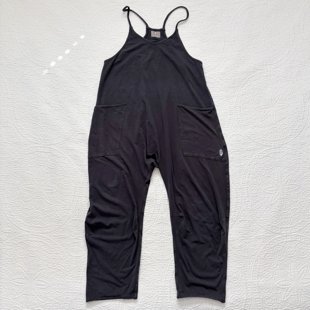 Free People Hot Shot Onesie, Washed Black XS